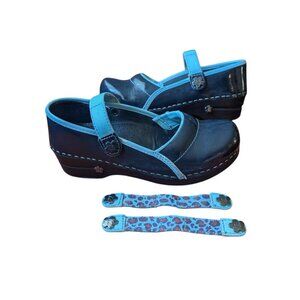 Koi Sanita Clog Interchangeable Straps Animal Print Patent Leather Mary Janes